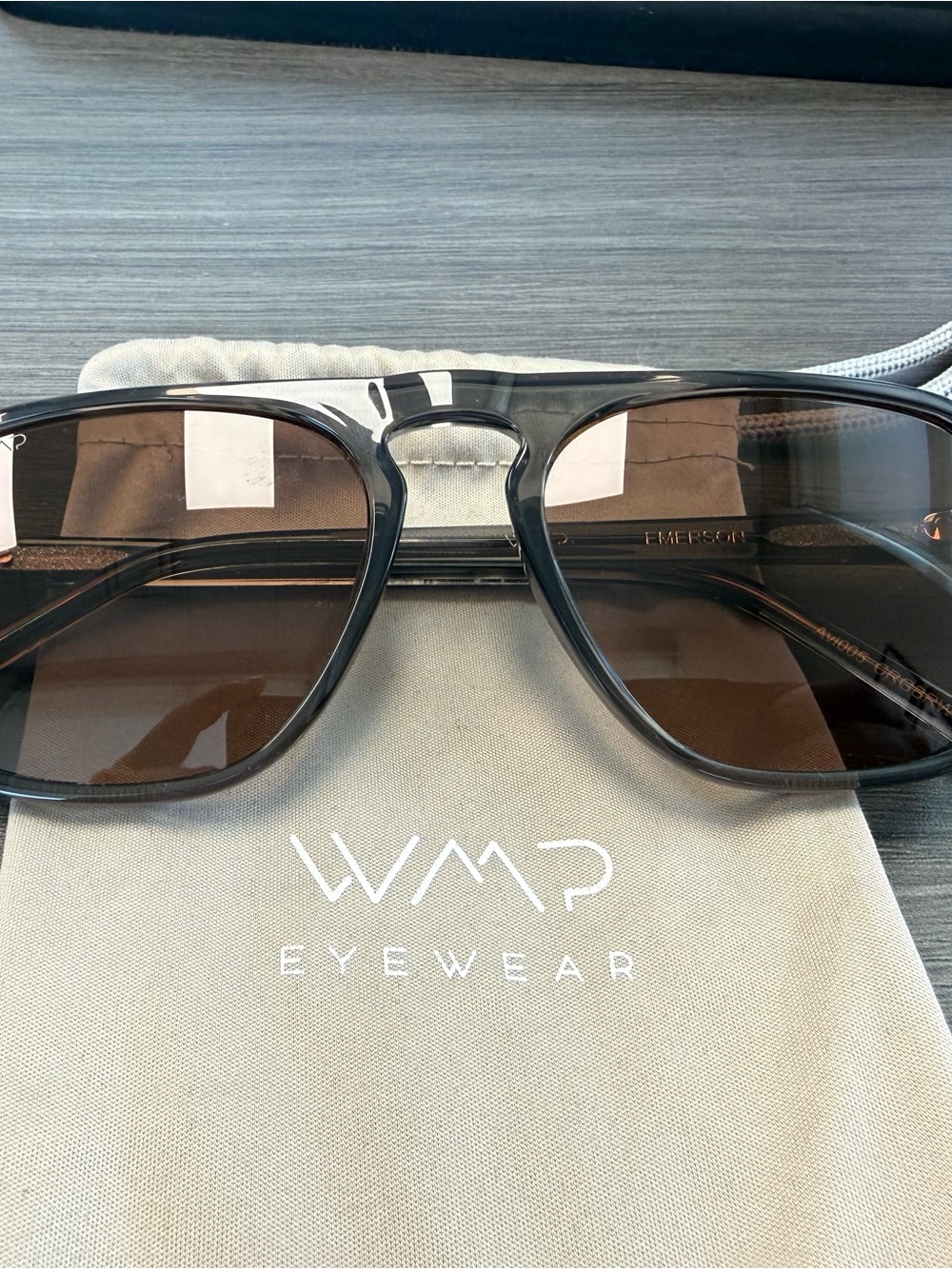 WMP Eyewear Emerson Sunglasses -  Graphite Grey / Dark Beige Gradient Lens